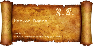 Markon Barna névjegykártya